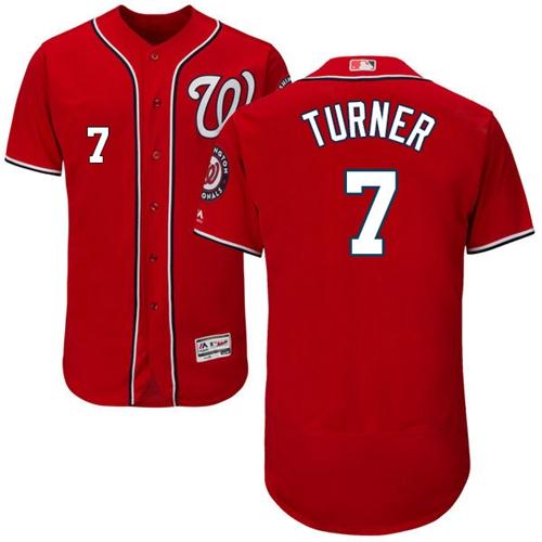 Nationals #7 Trea Turner Red Flexbase Authentic Collection Stitched MLB Jersey
